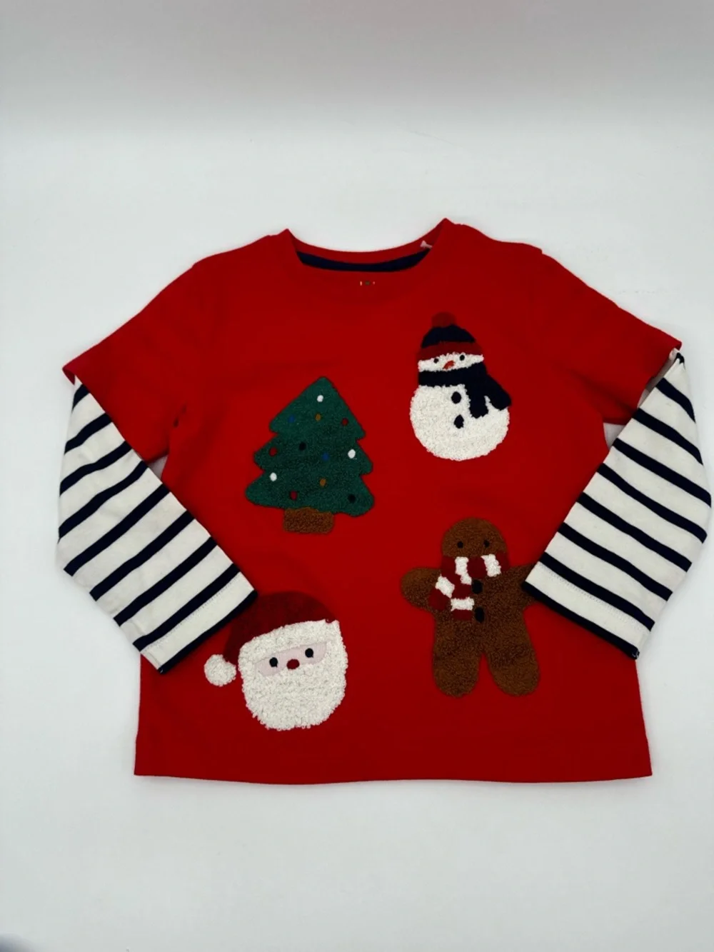 Mini Boden Christmas Applique Layered Shirt 2-3 - Picture 1 of 1